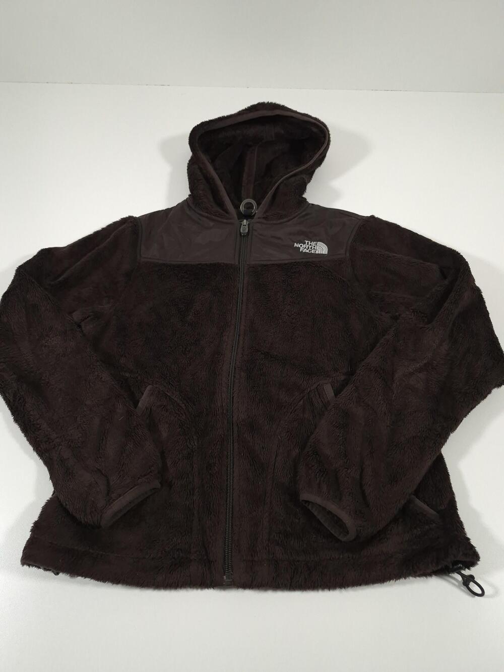 The North Face Jacket Womens Small Brown Hooded Fleece Full Zip Pockets Warm